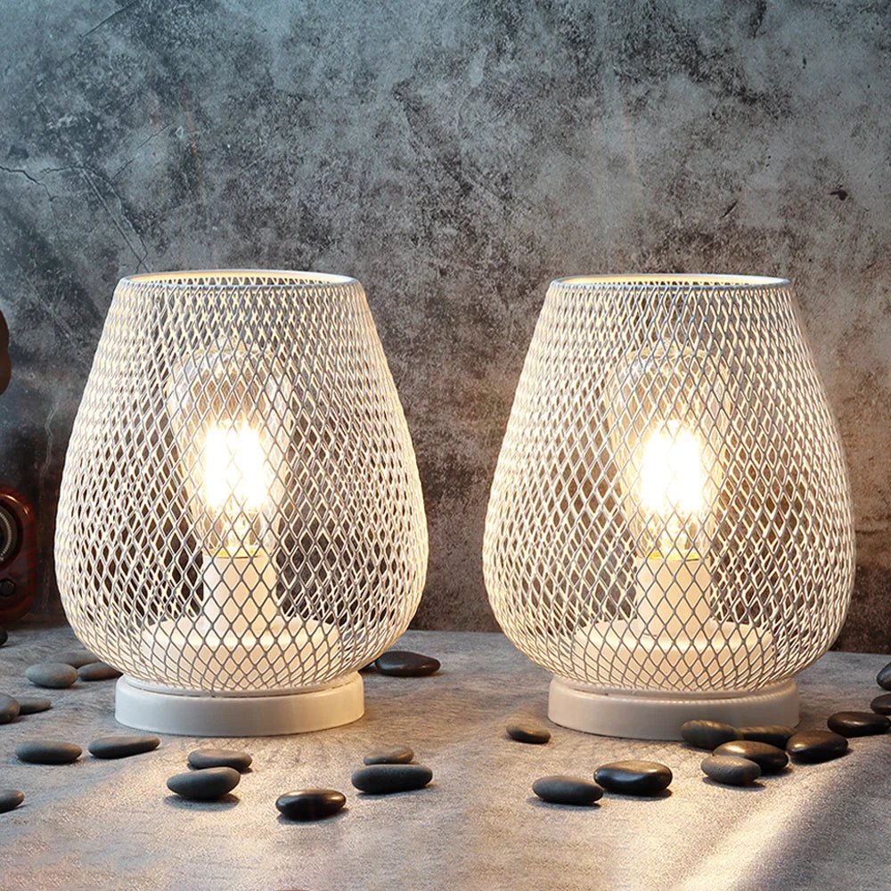 LuxeGlow Portable Metal Table Lamp with Warm LED Light