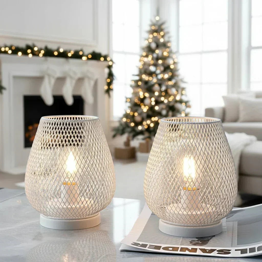 LuxeGlow Portable Metal Table Lamp with Warm LED Light