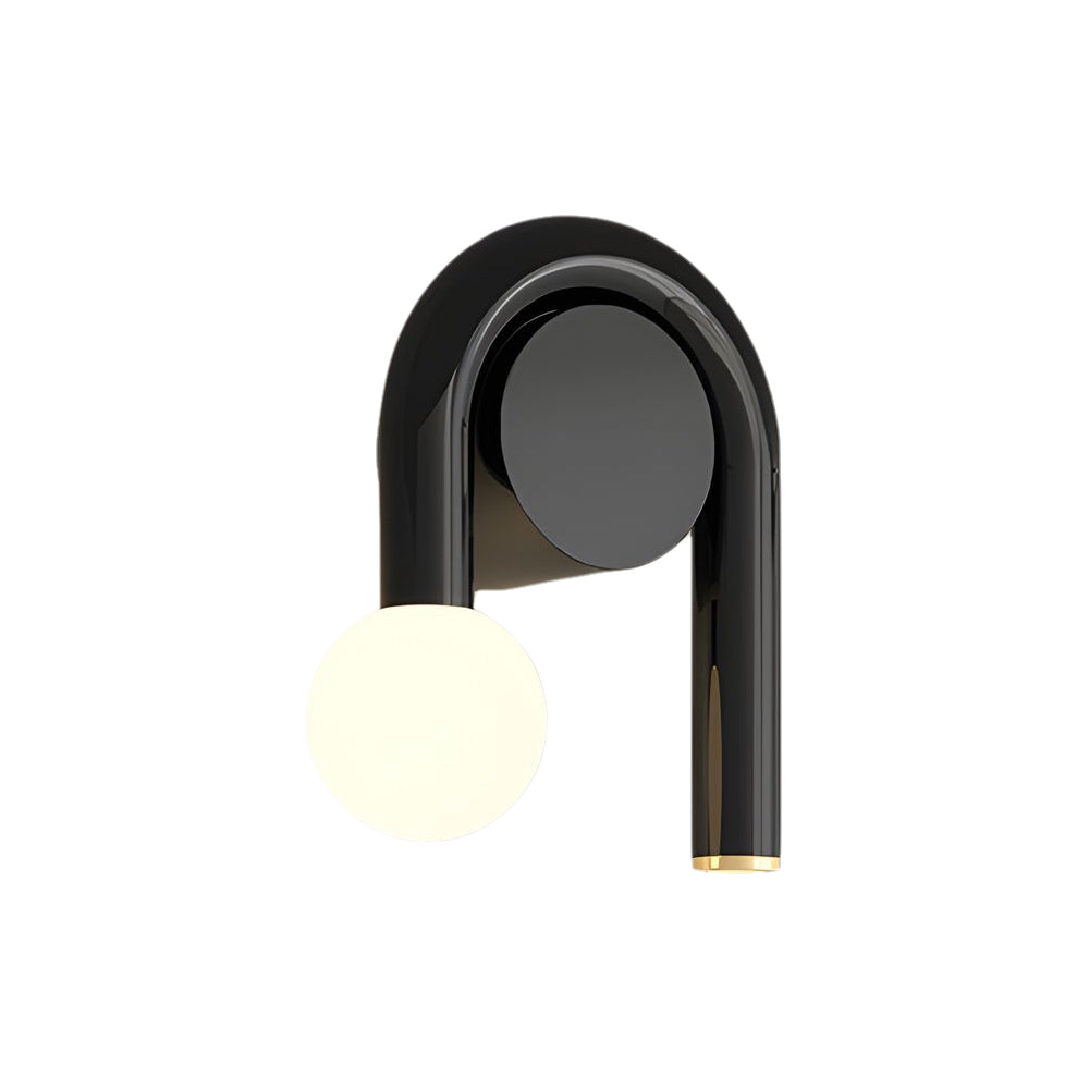 2-Light U-shaped Line Arched Iron Wall Sconce LED Matte Black Bathroom Vanity Lights