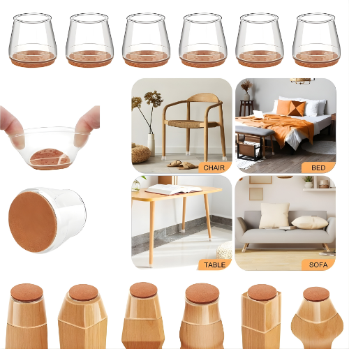 Invisible Floor Protectors for Furniture Legs – 16 Pack