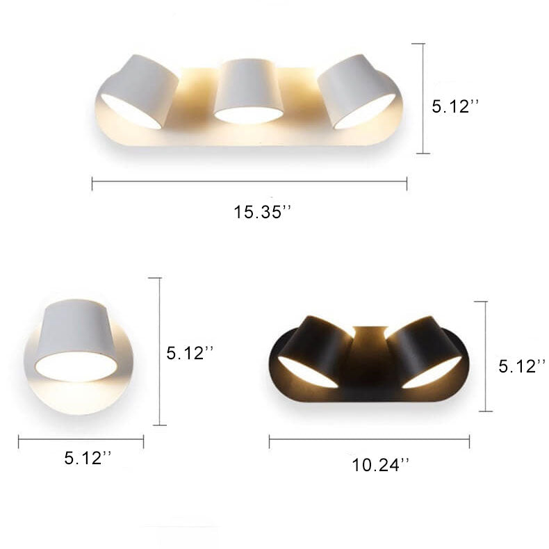 Versatile LED Wall Light with Adjustable Shade and Three Flame Settings