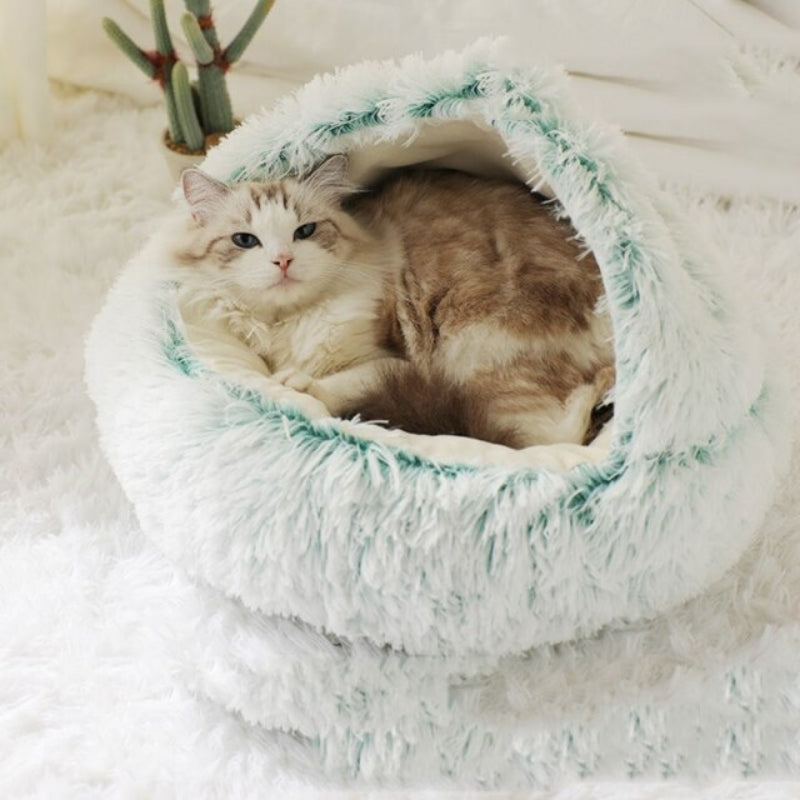 Plush Round Calming Cat Cave