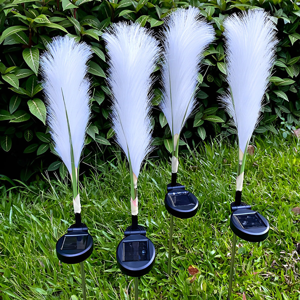 2PCS Intelligent Modern Solar LED Taavita Reed Decor Lawn Lamp