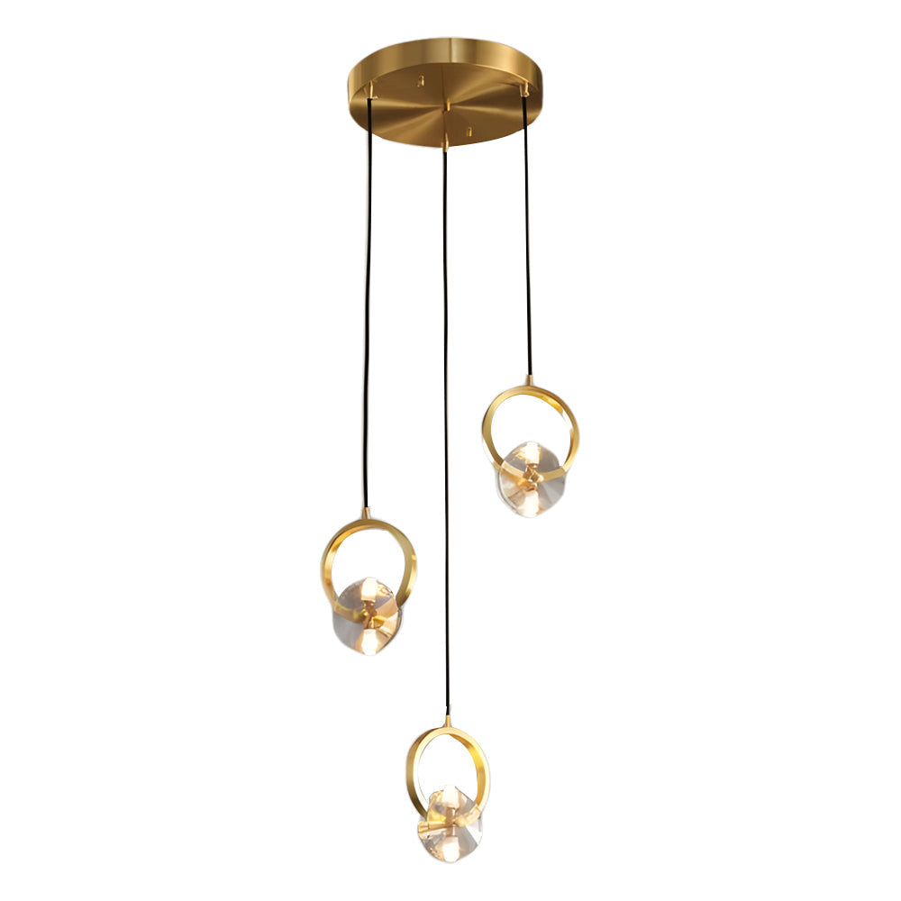 1/3-Light Round Taavita Crystal LED Pendant Light