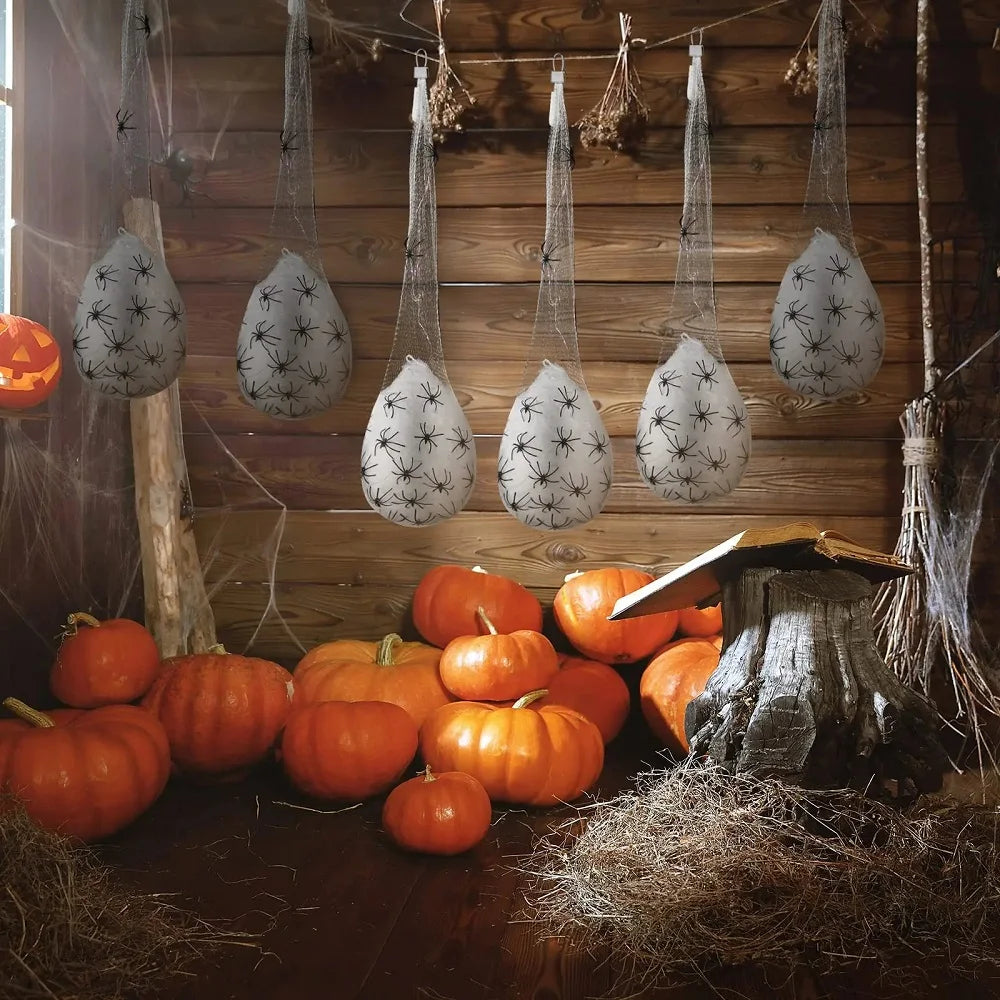 Hanging Prop for Halloween - Illuminated Spider Egg Sacs Decoration