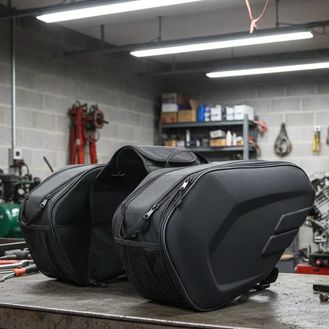 AquaShield Pro Motorcycle Saddlebags for All-Weather Adventures