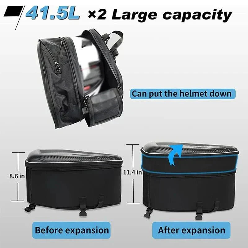 AquaShield Pro Motorcycle Saddlebags for All-Weather Adventures