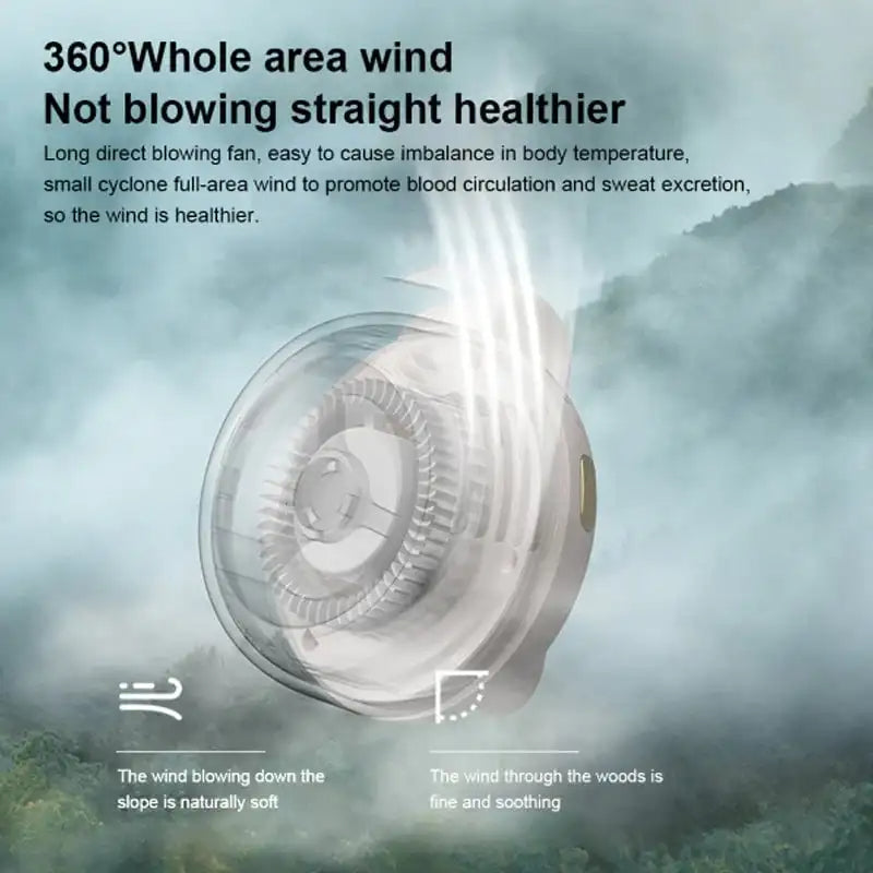 Handheld Bladeless Clip-On Fan for Portable Waist Use