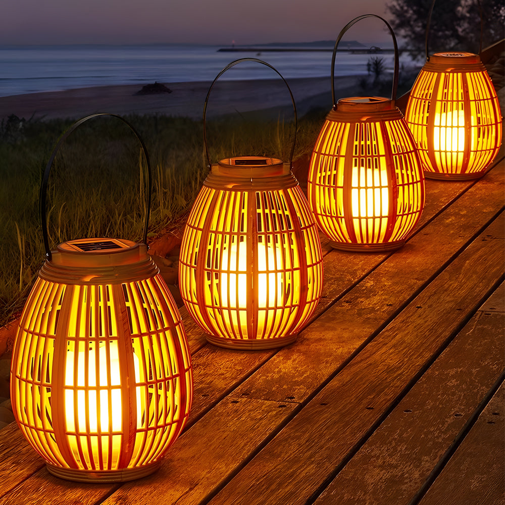 1 Pack Portable Waterproof Solar Lanterns Candle Light Outdoor