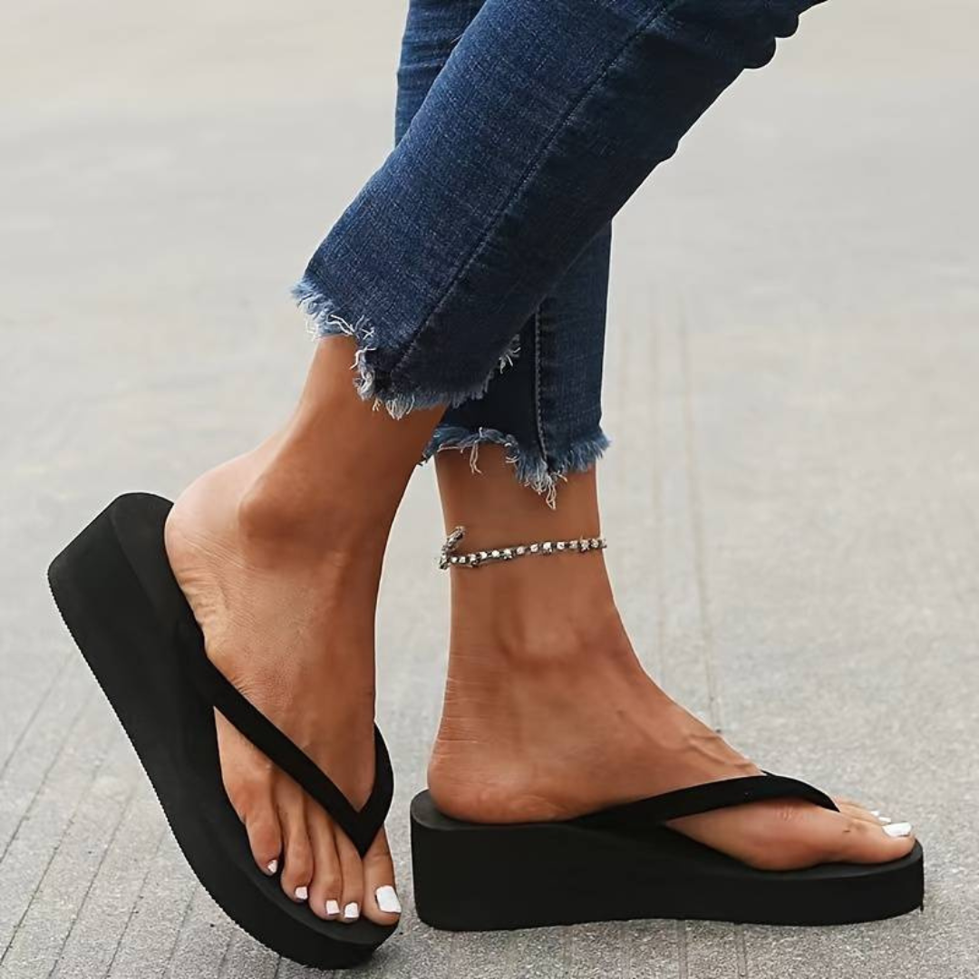 Women’s Flip-Flops | Comfortable Wedge Platform | Clip-Toe Design | Summer Casual Wear