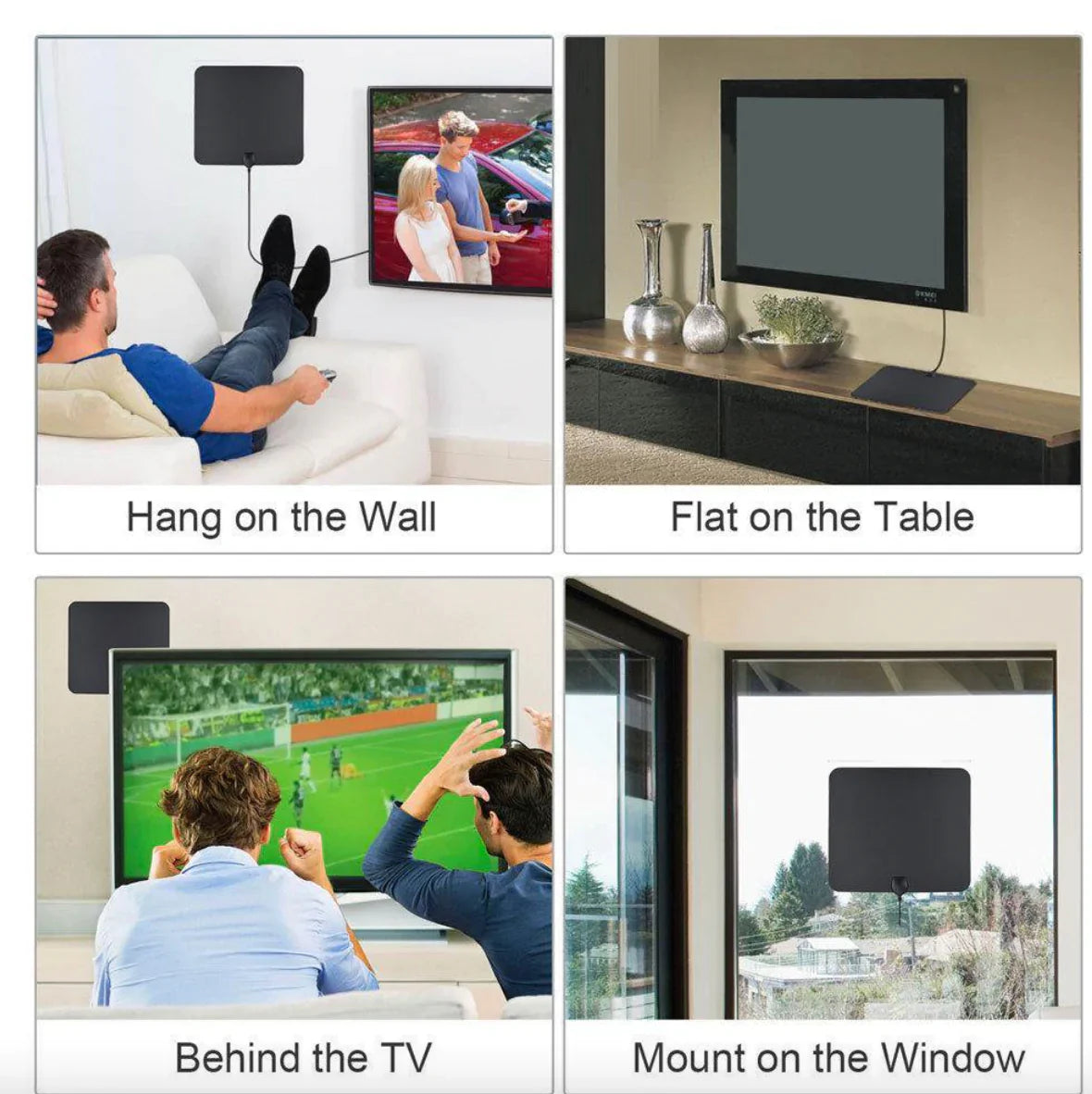 Indoor Digital HDTV Antenna with Signal Booster – 300 Mile Range