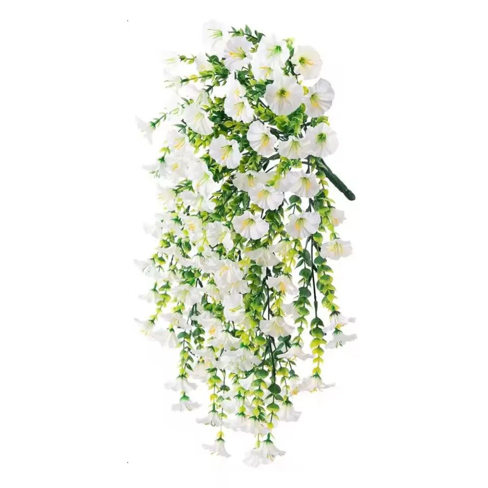 Artificial Morning Glory Flower Decoration – UV Protected Hanging Design