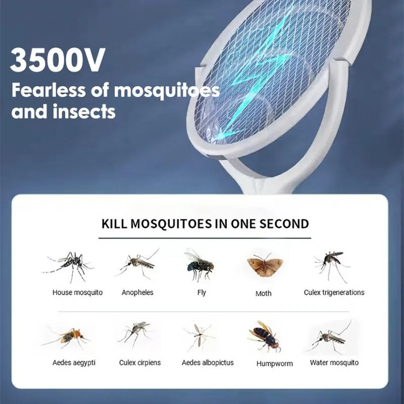 5-in-1 Electric Racket for Rapid Charging and Insect Zapping