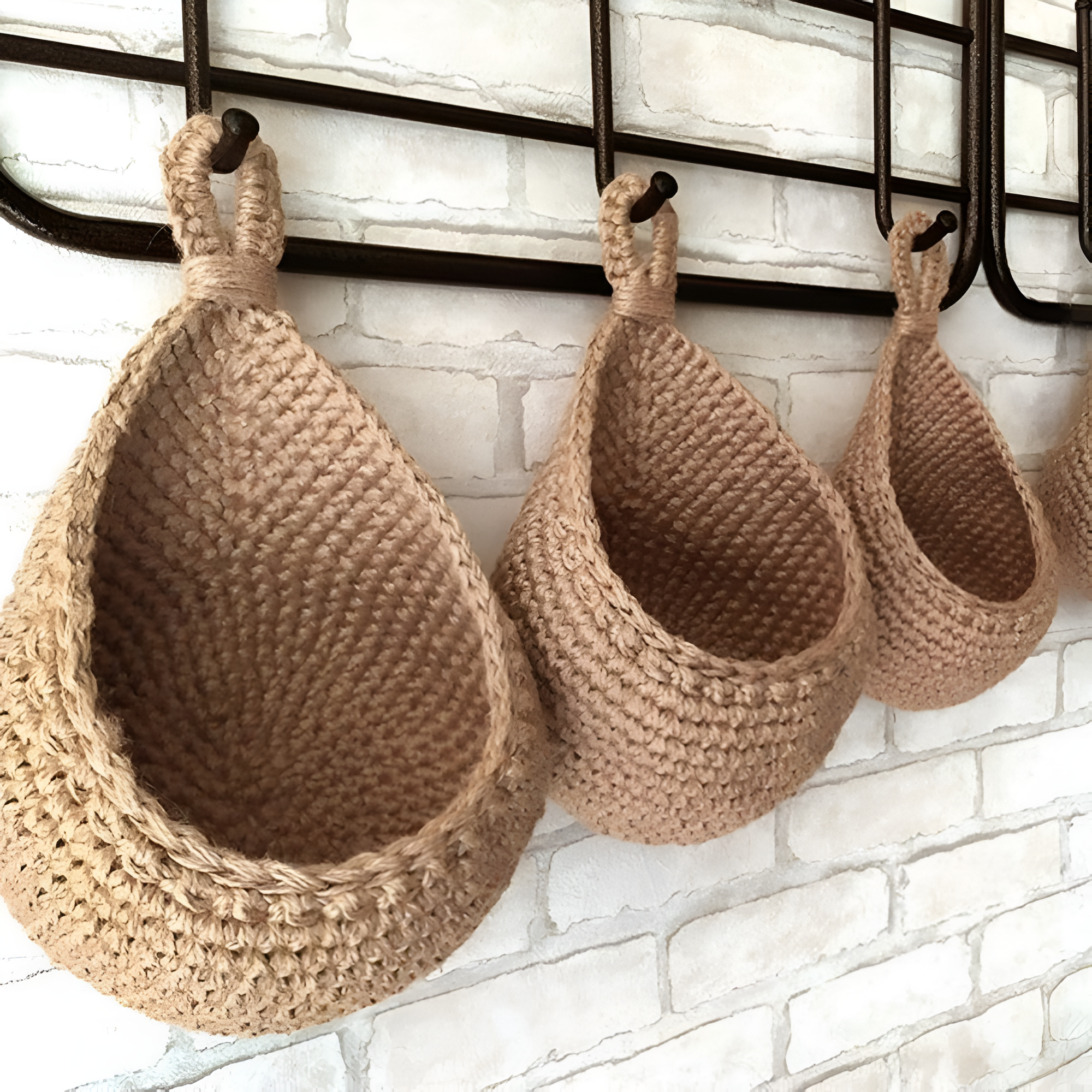 Artisanal Woven Hanging Basket for Rustic Home Organization