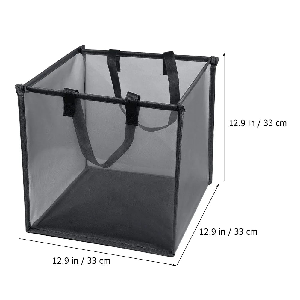 Collapsible Laundry Basket with Mesh Design and Carrying Handles