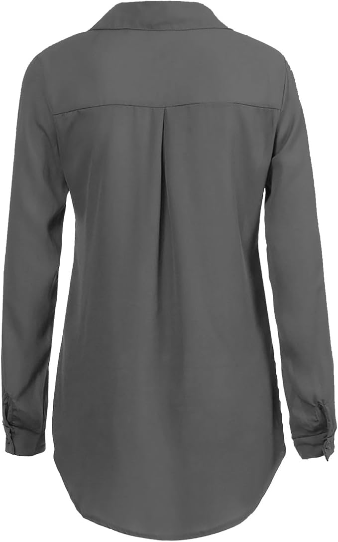 Women's Blouse | Elegant Chiffon Fabric | Versatile Long-Sleeve Design | Comfortable Fit