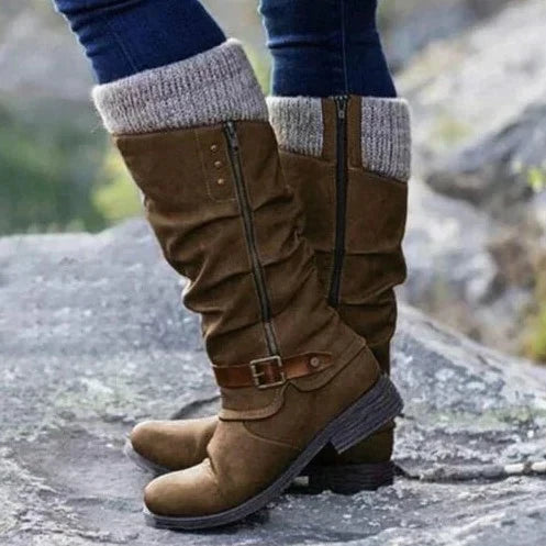 Women's Orthopedic Boots | Non-Slip Rubber Sole & Adjustable Buckle | Elegant Knee-High Design | Pain-Free Walking Support