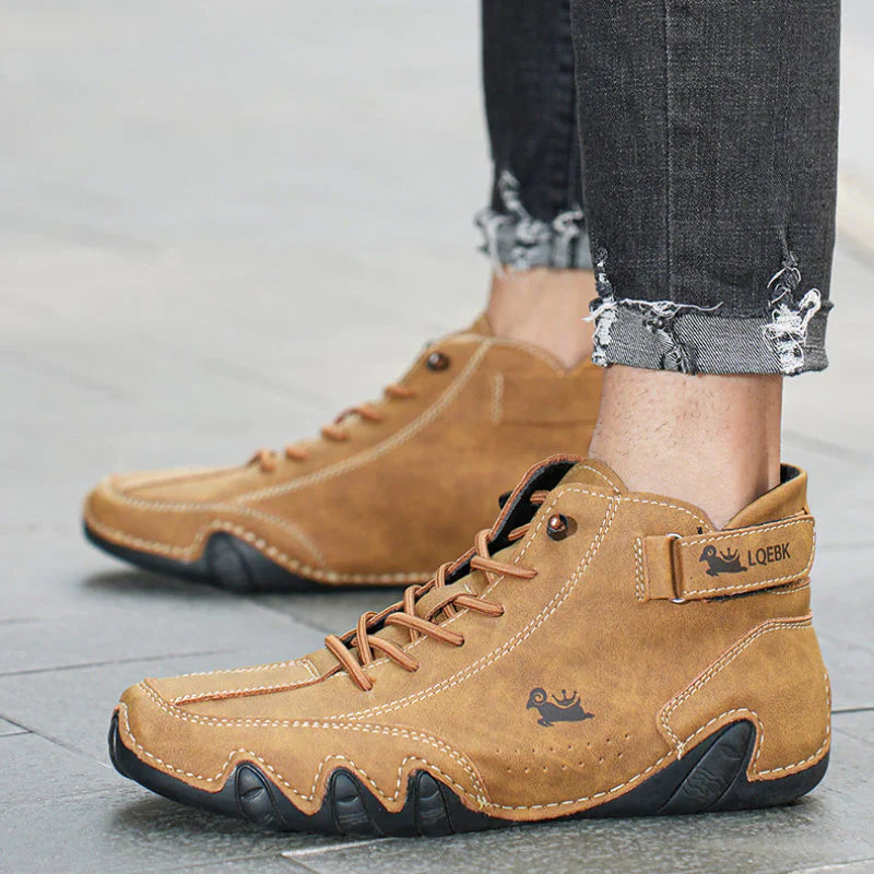 Men's Barefoot Shoes | Leather Upper & Flexible Rubber Sole | Natural Walking Experience | Comfortable Fit