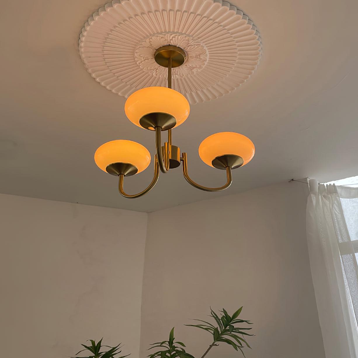 Ceiling Chandelier | Five-Arm with Glass Globe Shades | Adjustable Suspension Rods | Elegant Home Lighting