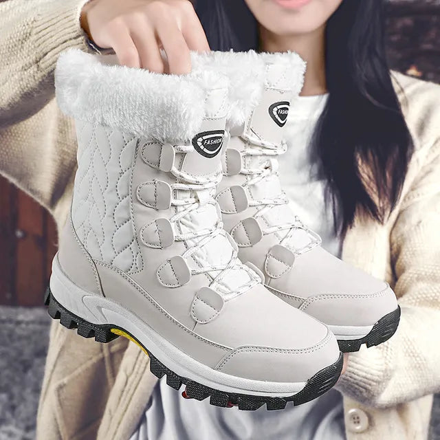 Women’s Winter Snow Boots | Quilted Design & Faux Fur Lining | Lug Outsole Traction | Comfortable Fit