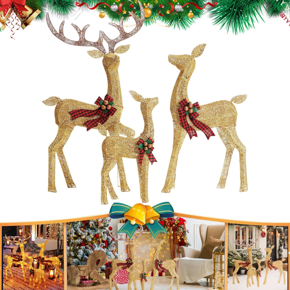 Festive LED Reindeer Holiday Light Display for Outdoors
