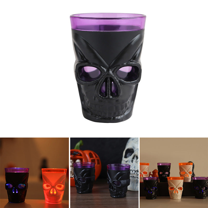 LED Skull Wine Glasses for Halloween Party – Glowing Spooky Drinkware Set