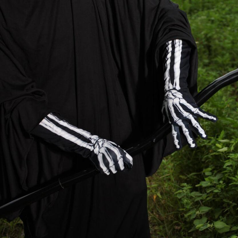 Double-Sided Skull Print Halloween Gloves β Soft, Breathable Costume Accessory