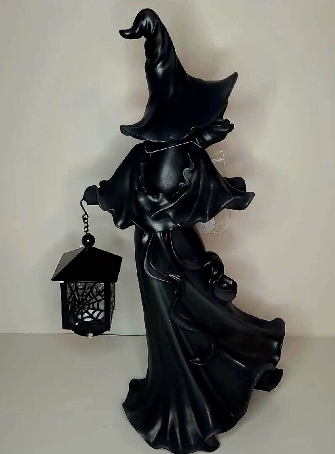 Halloween Witch Figurine Lantern with Soft LED Glow for Spooky Décor
