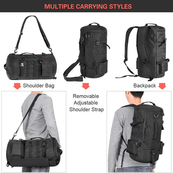 Backpack Organizer for Fishing Gear with Rod Holders and Tackle Box