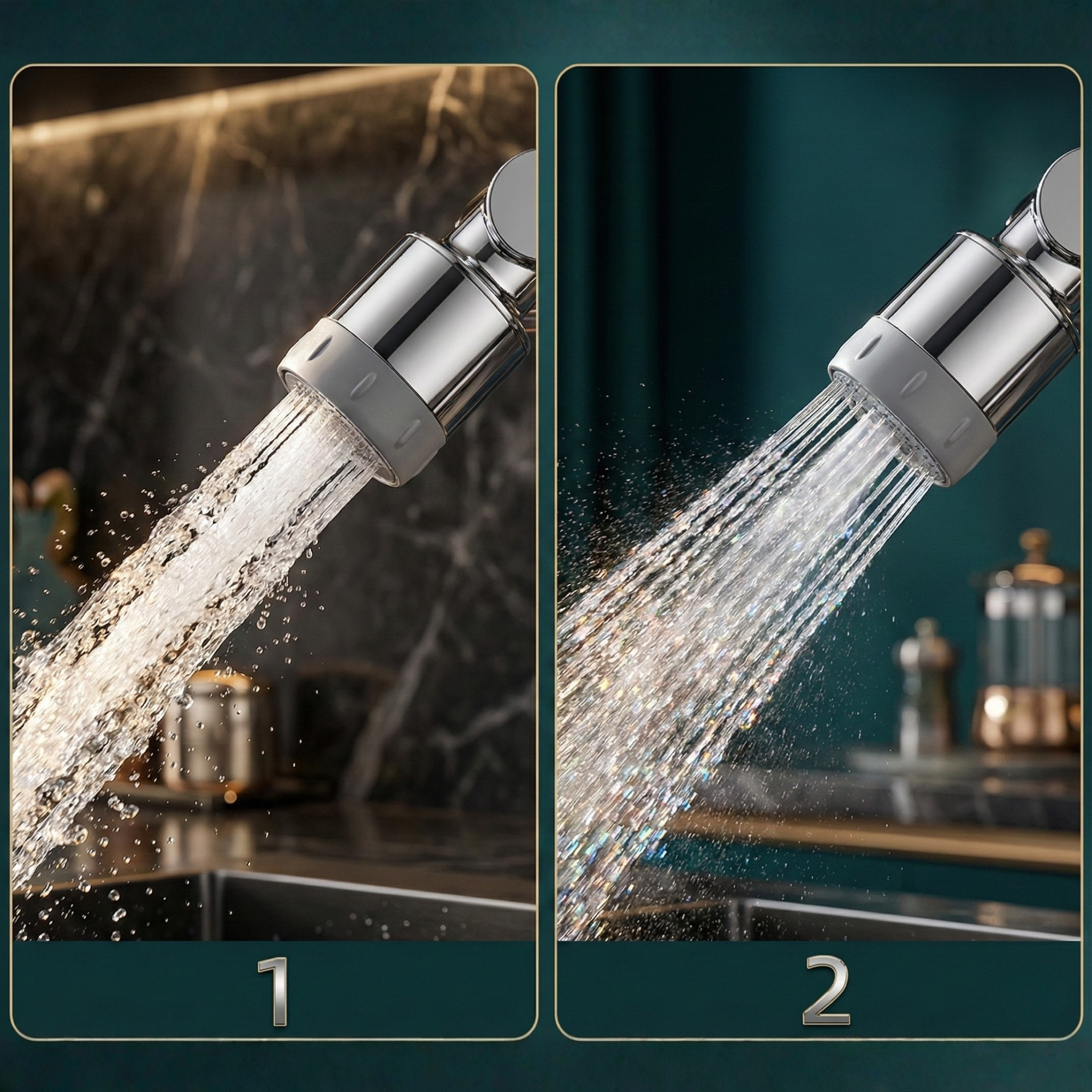 Swivel Faucet Attachment with 1080° Rotation and Dual Spray Options