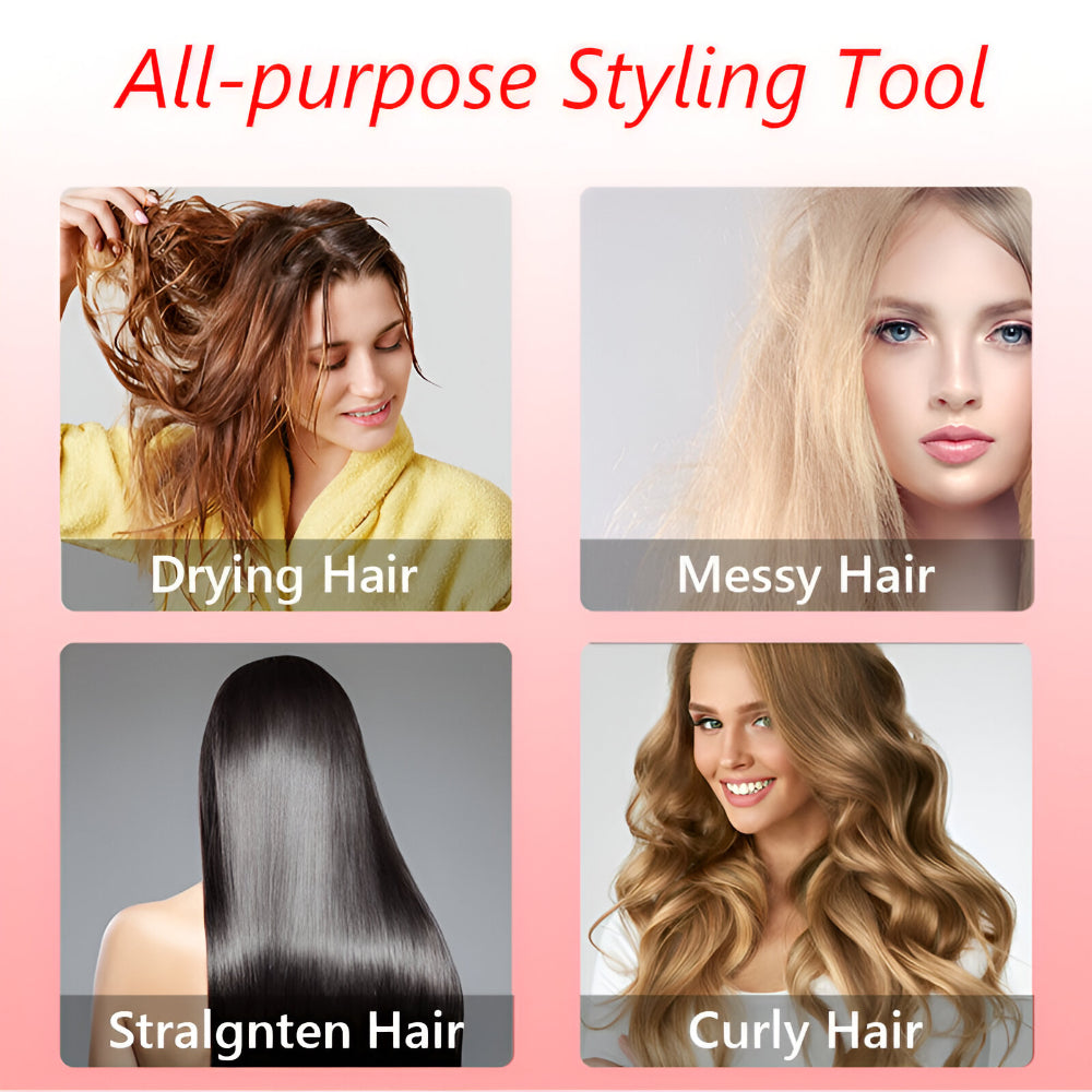 Versatile 3-in-1 Rotating Hot Air Styler and Dryer Set