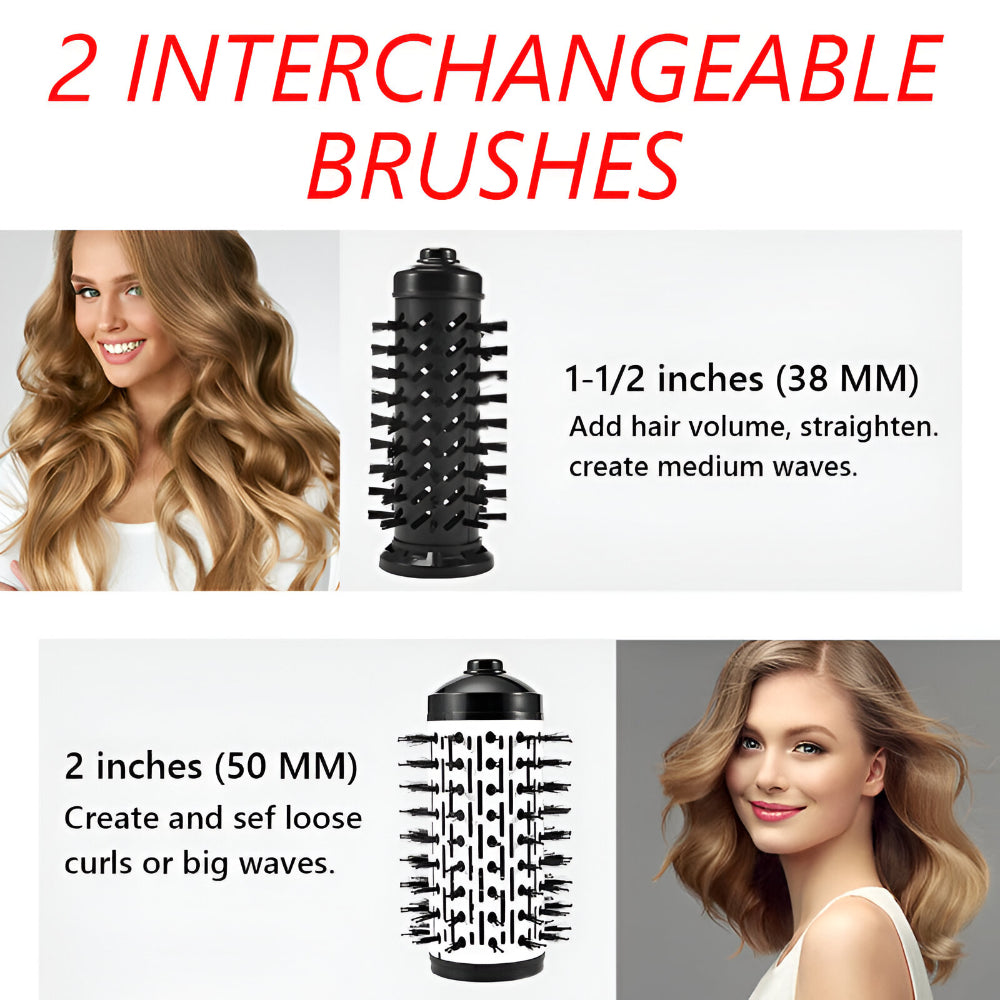 Versatile 3-in-1 Rotating Hot Air Styler and Dryer Set