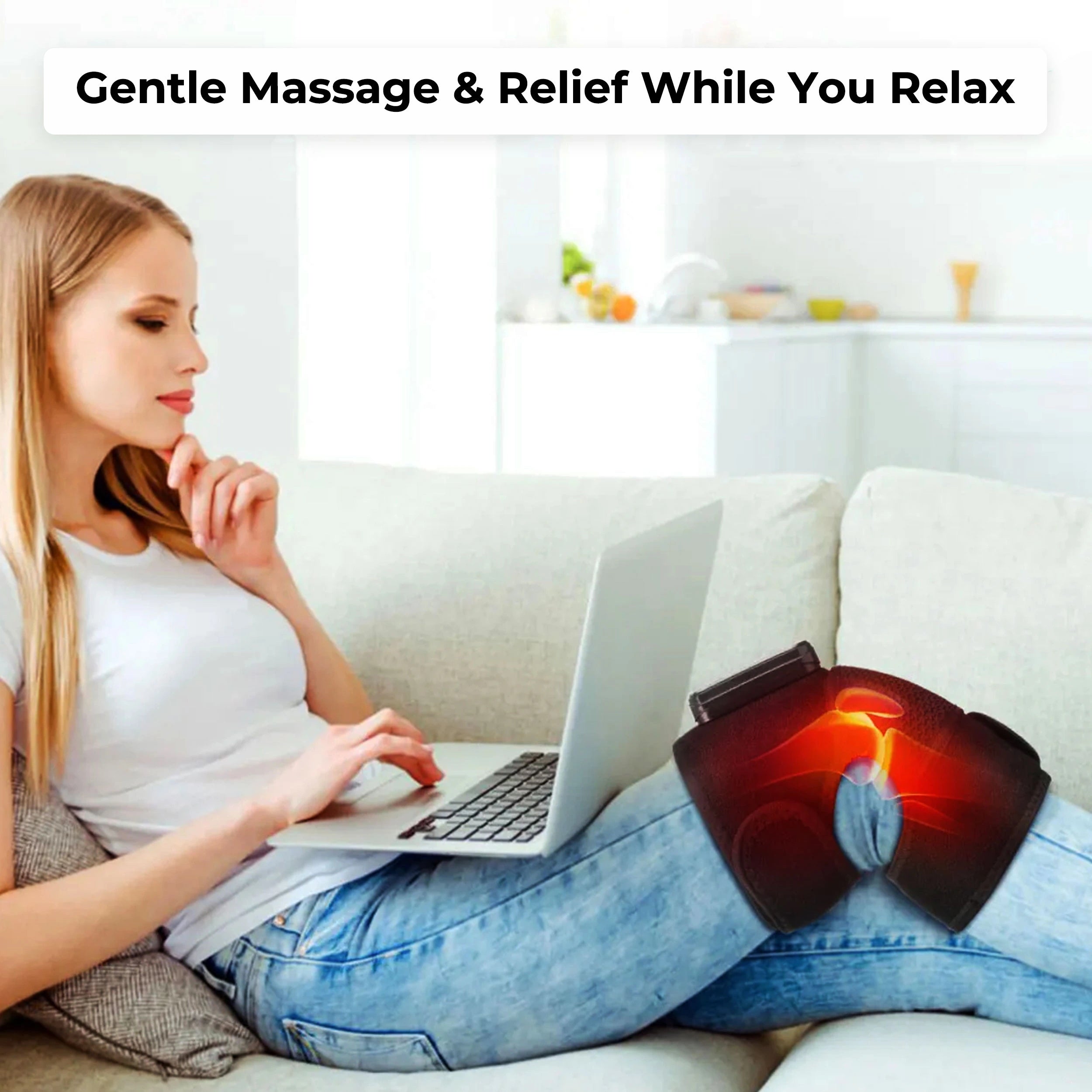 Rechargeable 3-in-1 Wireless Massager for Shoulders, Elbows & Knees with Heat and Vibration
