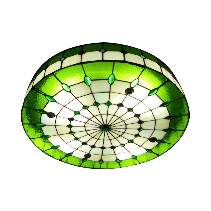 Bedroom Ceiling Lights Tiffany, Drum Flush Mount Light Fixture with Jewel Decoration Clearhalo 'Ceiling Lights' 'Close To Ceiling Lights' 'Close to ceiling' 'Flush mount' Lighting' 3002