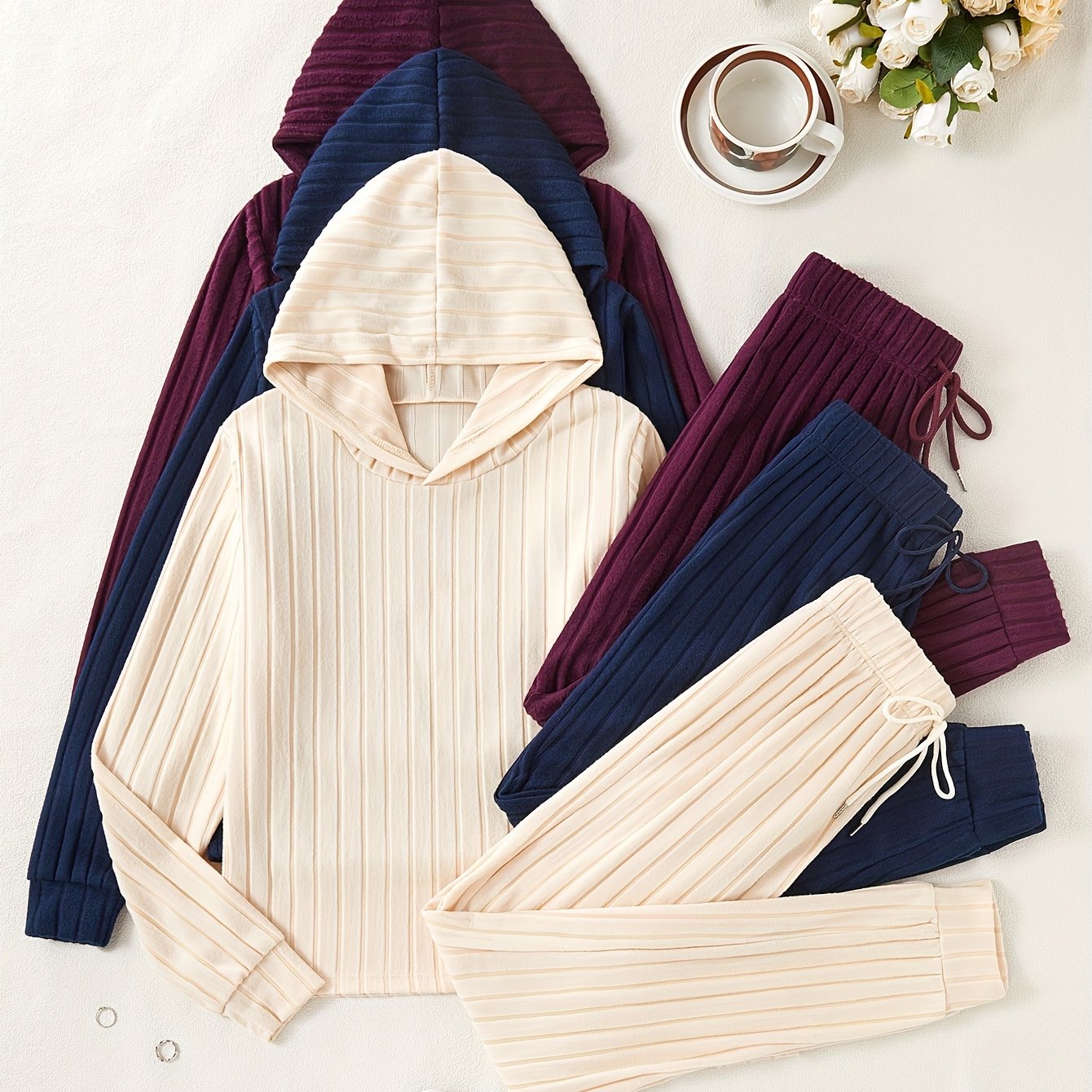 Women's Sportswear Set | Stretchy Ribbed | All-Day Comfort | Polyester