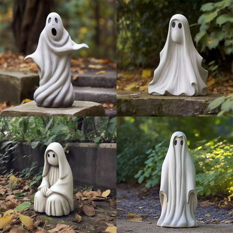 Cute Halloween Ghost Ornament Resin Decor for Spooky Seasonal Display