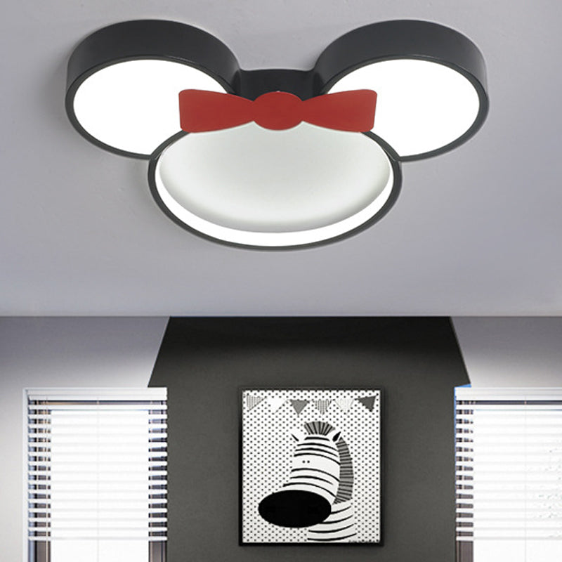 Acrylic Cartoon Mouse Ceiling Lamp Modern Simple LED Ceiling Mount Light in Black for Child Bedroom Clearhalo 'Ceiling Lights' 'Close To Ceiling Lights' 'Close to ceiling' 'Flush mount' Lighting' 30654
