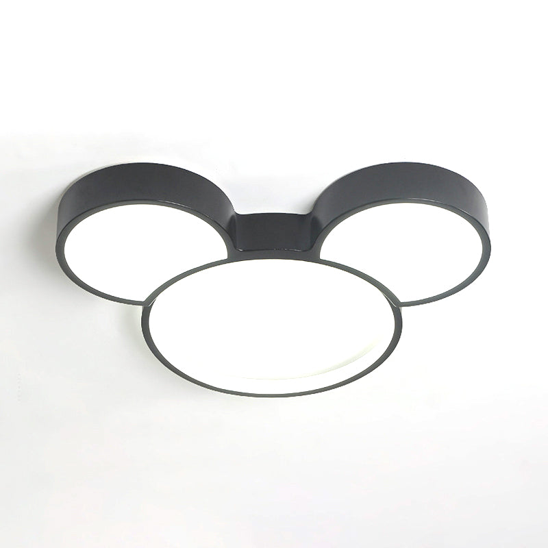 Taavita Acrylic Cartoon Mouse Ceiling Lamp Modern Simple LED Flushmount Light for Child Bedroom, Size 19 to 20 Inch
