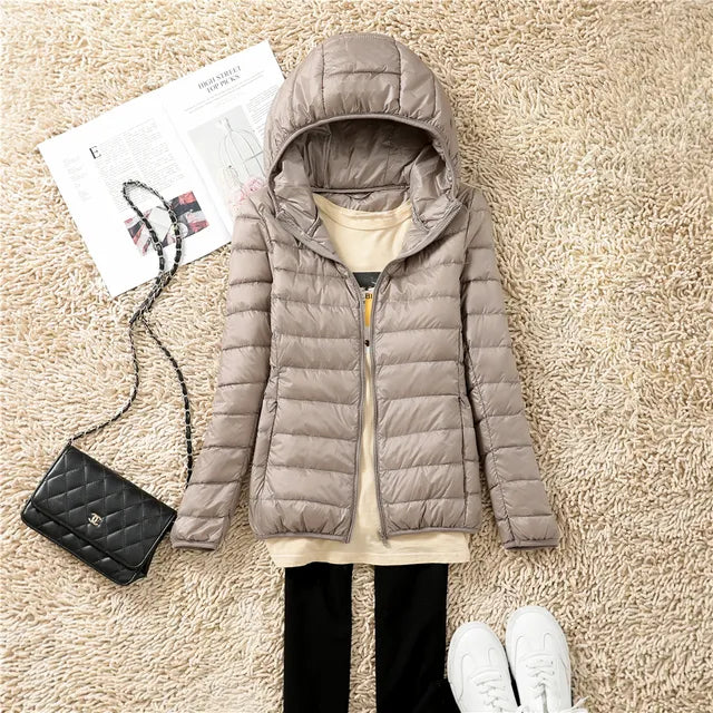 Women’s Hooded Puffer Jacket | Featherlight Down Insulation | Easily Packable | Stylish Winter Warmth