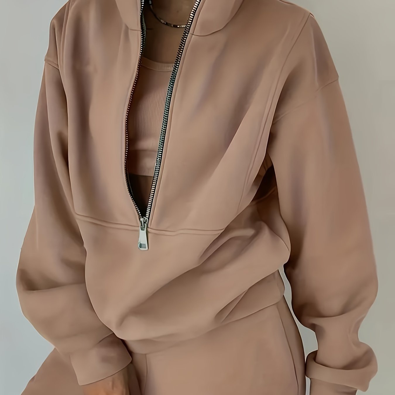 Women's Lounge Set | Zip-Up Sweatshirt | Comfortable Relaxed Fit | Polyester