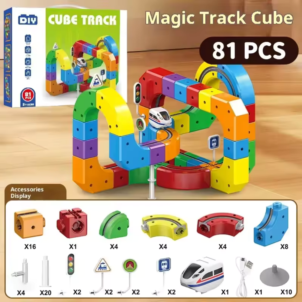 Gravity-Driven Magnetic Ball Track Construction Set