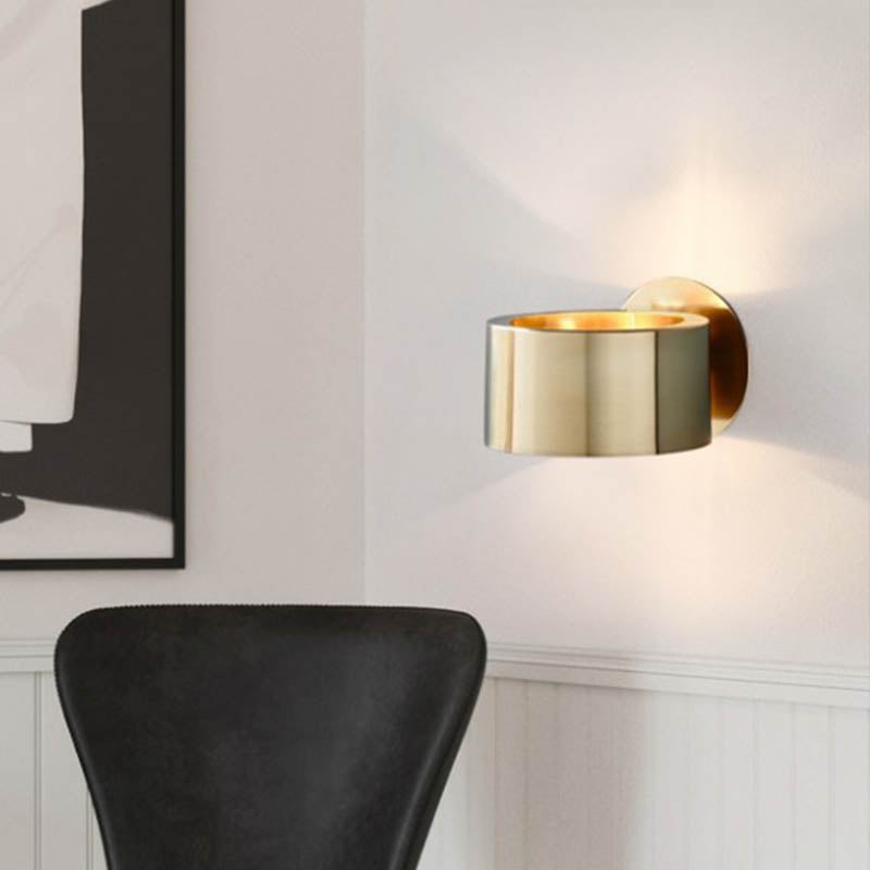 Taavita Wall Mounted Light Minimalist Metal 1 Head Modern Wall Lighting Fixture in Gold
