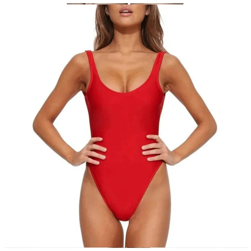 Women’s One-Piece Swimsuit | Backless Deep Cut Design | Solid Color | Comfortable Fit