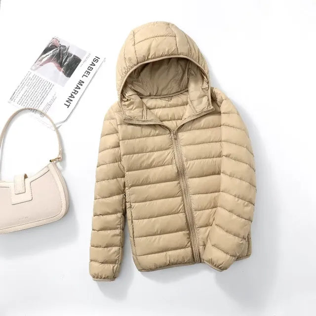 Women’s Hooded Puffer Jacket | Featherlight Down Insulation | Easily Packable | Stylish Winter Warmth