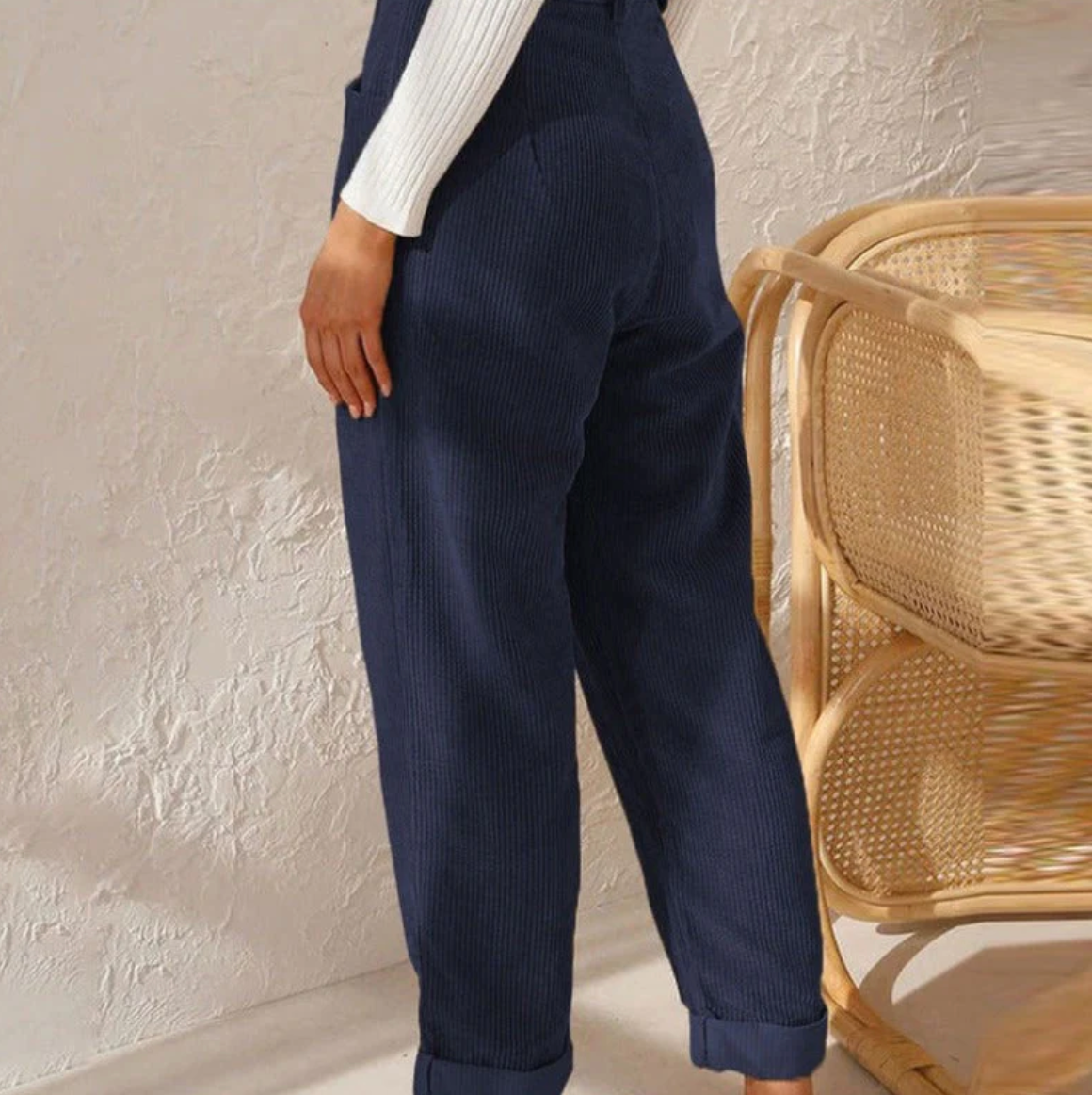 Women’s Corduroy Pants | Wide-Leg & Pleated Design | Polyester Blend | Comfortable Fit