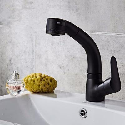 Adjustable 360-Degree Pull-Out Shower Faucet with Dual Water Functions