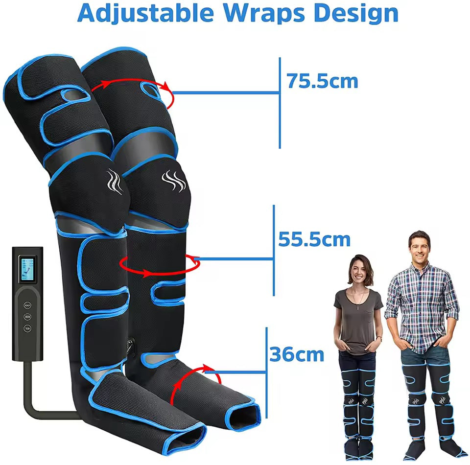 Cordless Full Leg Compression Massager with Knee Heat – 6 Modes