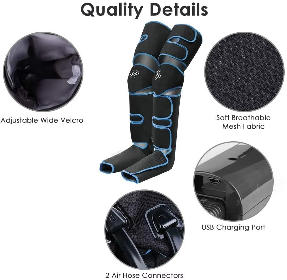 Cordless Full Leg Compression Massager with Knee Heat – 6 Modes