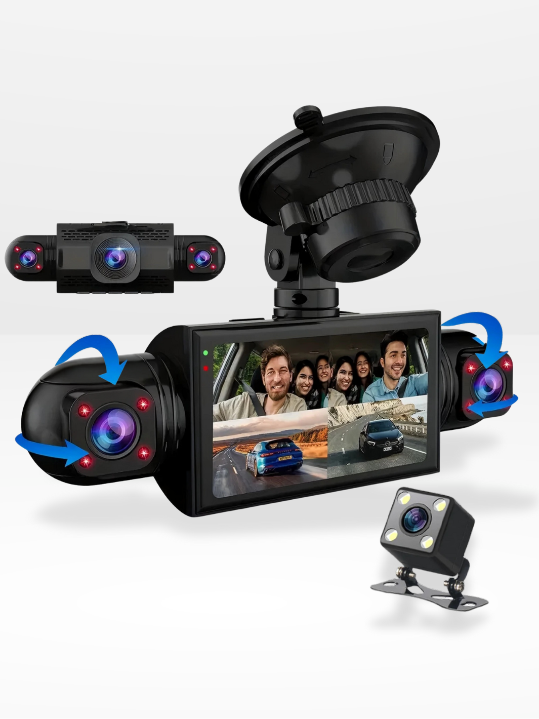 1080P 360° Car Dash Cam with Night Vision, G-Sensor, and Loop Recording