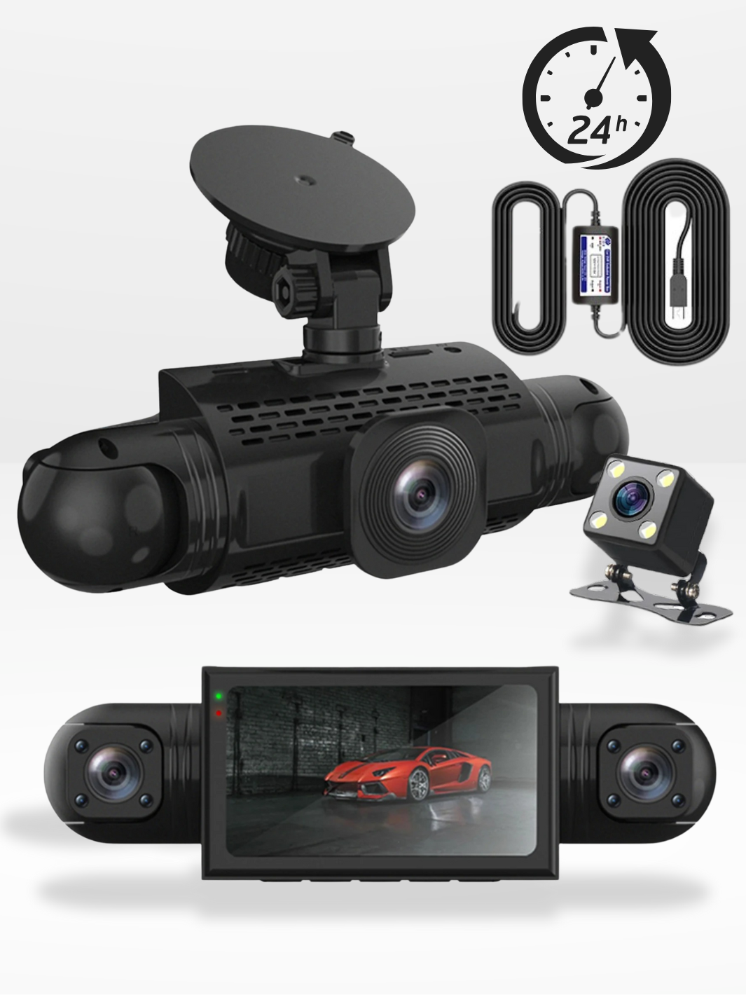 1080P 360° Car Dash Cam with Night Vision, G-Sensor, and Loop Recording